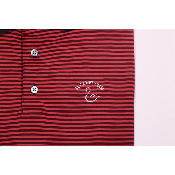 Footjoy Titleist Acoaxet Club Red Striped Golf Polo Shirt Men's Medium - Picture 2 of 9